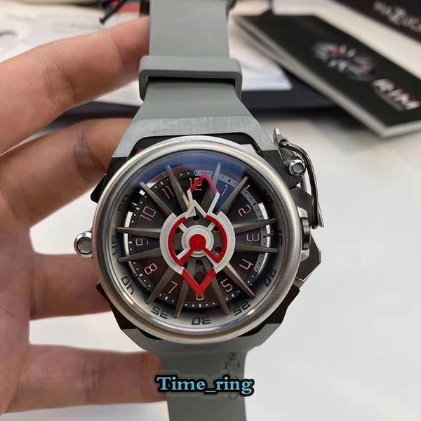 

racing element mazzucato rim series reverse skeleton dial automatic/swiss quartz double movement mens watch 316l steel case fashion watches, Slivery;brown