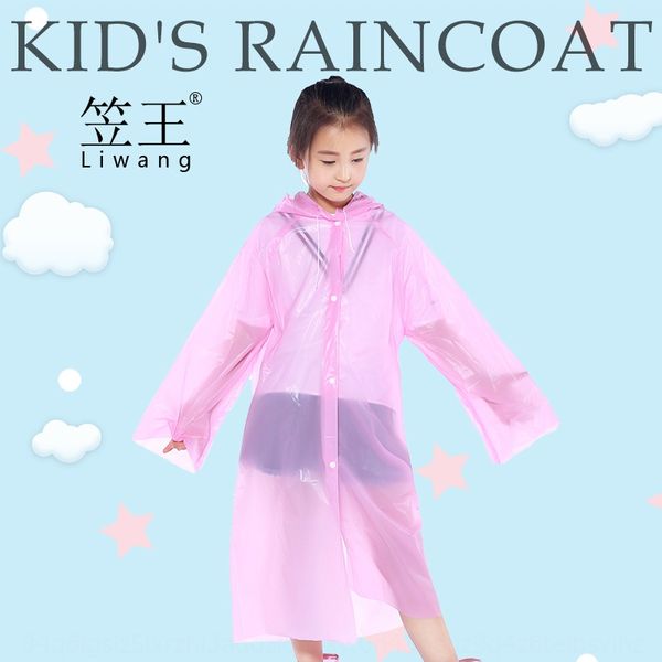 

li wang li wang raincoat yiwu men's and women's buttons peva children's poncho travel thickened disposable raincoat, Black