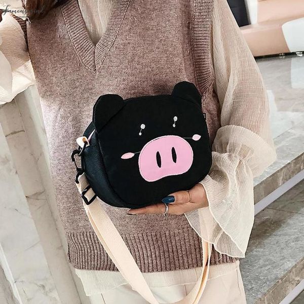 

bag 2020 cute pig crossbody bags women personality pig small square bag tassel wild shoulder messenger bag