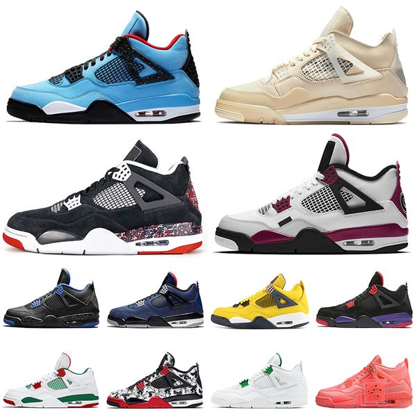 

sell mens basketball shoes 4s travis scotts sail jumpman psgs deep blue punch green metallic tattoo women mens trainers sneakers