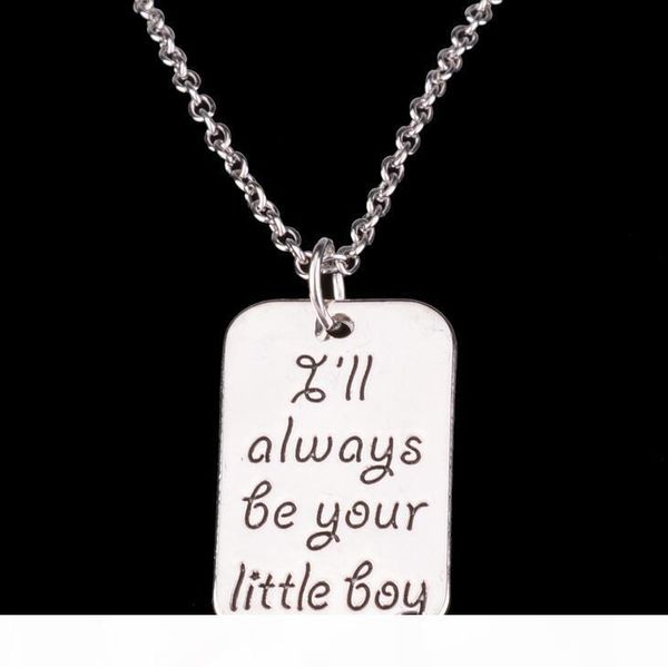 

r gift selling boy girl dad hero family christmas gifts square pendant necklace wfn018 (with chain )mix order 20 pieces a lot, Silver