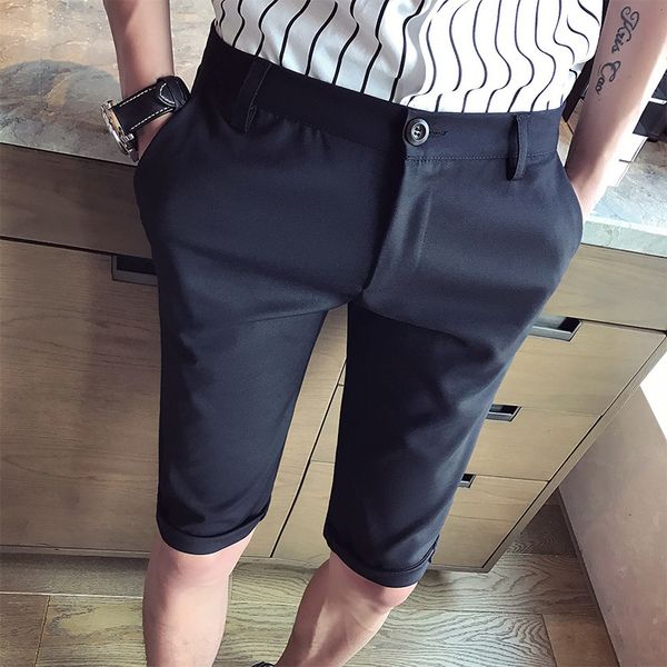 

summer japanese-style short casual pants teenager korean-style slim models solid color 5 men's dk06 shorts-40, White;black