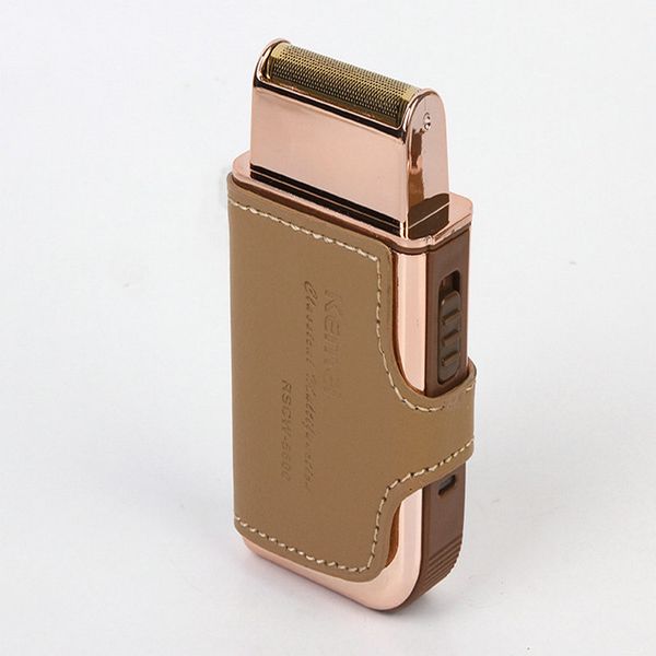 

2016 kemei km 5600 2 in 1 leather case men electric shaver reciprocating rechargeable and cordless razor vintage brown hairclippers2011 ipuc