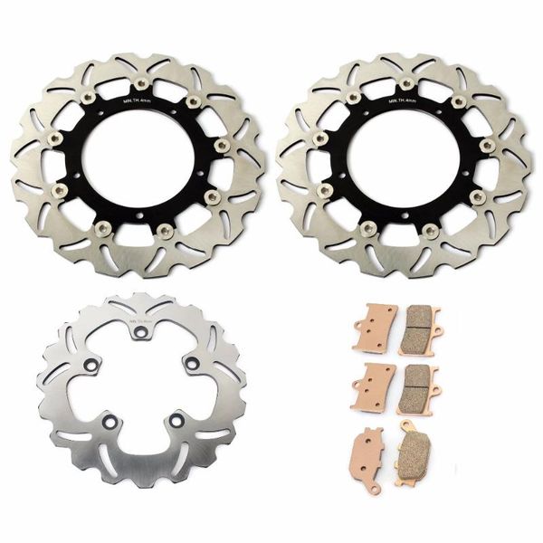 

bikingboy front rear brake disks discs rotors pads for fz6 / s2 naked / fazer s2 half fairing 08 08 09 2007 2008 2009