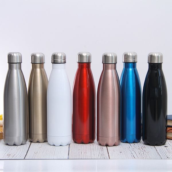 

500ml solid color cola bottle stainless steel outdoor mountaineering riding sports gift cup thermos cupcoke bottle thermos cup