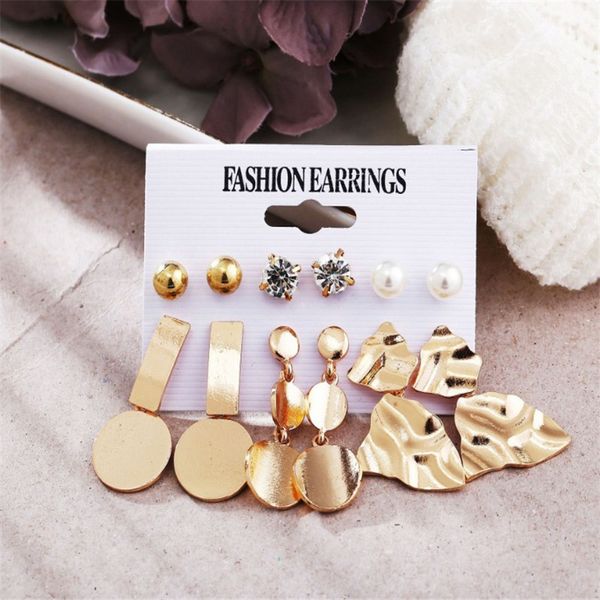 

6 паѬ / set femme кѬђглй пеѬл иѬкон еѬги еѬжн геомеѬиекие падени еѬги дл, Silver