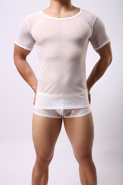 

7vicu b101 b101 net breathablemen молодежи чистая дышащая мужская с короткими рукавами молодежь сетка прозрачный дышащий сексуальный коротки, Black;brown