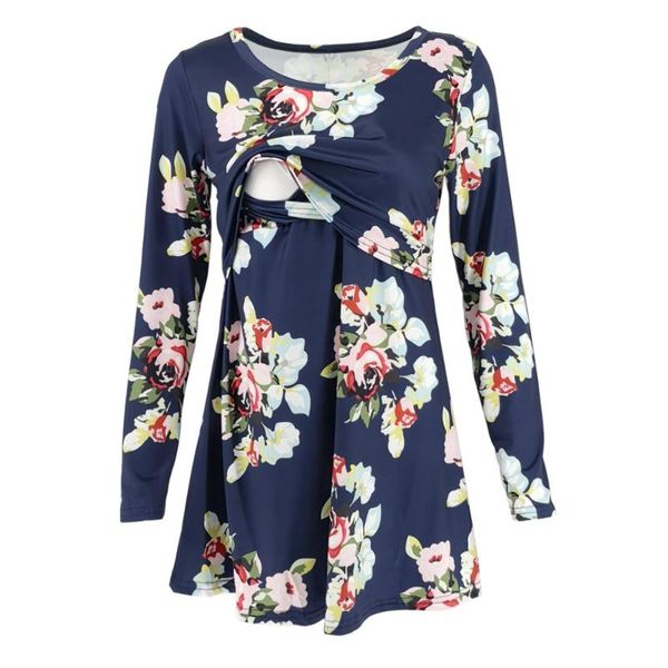

summer dress for pregnant women maternity elegant dresses pregnancy women round neck long sleeve printed dress for p shoot, White