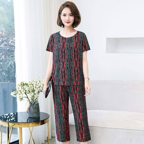 

summer two piece set and pants women plus size 6xl printing 2 piece set women summer t-shirt and pants casual women blouses, Gray