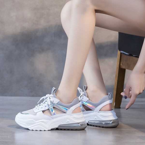 

2020 new lady sneakers leather women shoes wedge shoes casual lady pu women sneaker flat lace-up ladies pu cement, Black