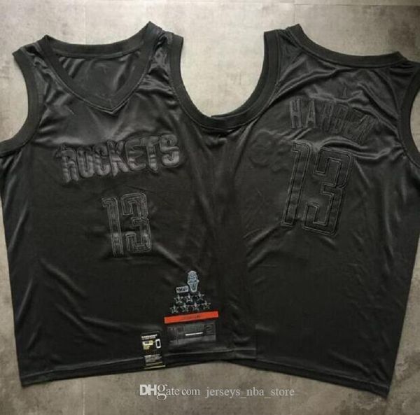 

men's basketball houston rocketsn 13 james harden mvp black swingman sleeveless jersey and pant, Black;red