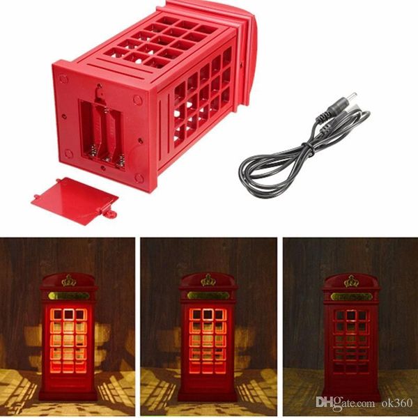

sale energy saving retro london telephone booth night light usb battery dual-use led bedside table lamp