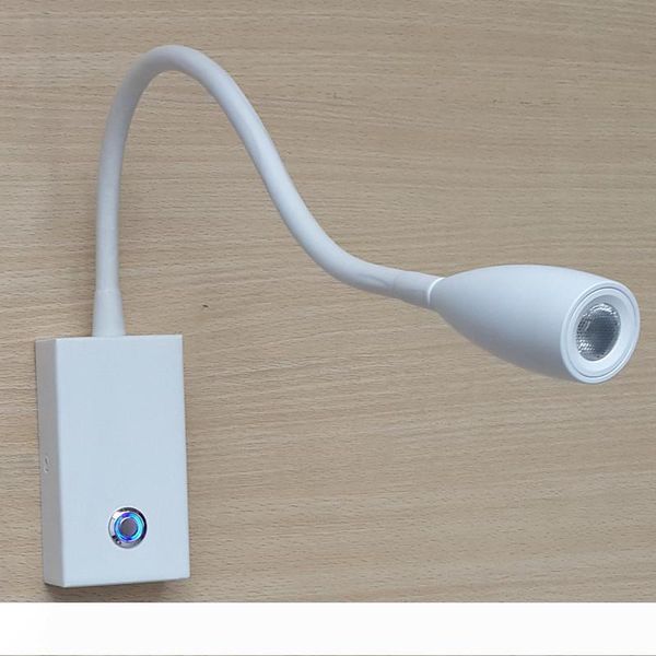 

ch bedroom wall sconces touch on off dimmer switch 3w integral led white painted rust-proof for indoors camper boat