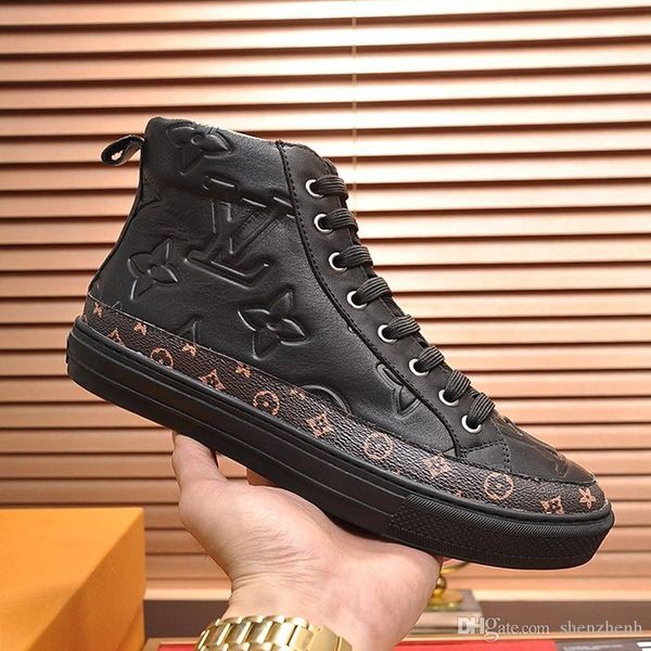 

stellar sneaker boot men 's shoes scarpe da uomo di lusso outdoor walking footwears breathable lace -up luxury men shoes, Black