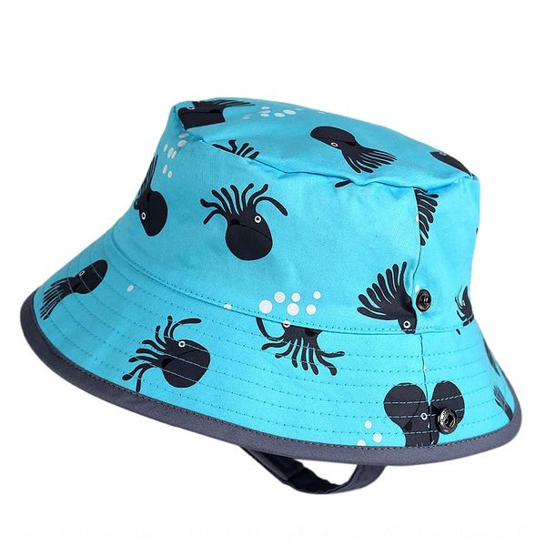 

zvjo1 2020 flanged large edge cartoon ocs pure cotton children's basin 2020 da bian mao new big side hat summer and autumn new large ed, Blue;gray