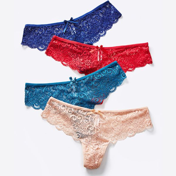 

women's panties 3pcs lace seamless cotton lingerie underwear low-rise hip up panty for women tempting briefs underpants #d, Black;pink