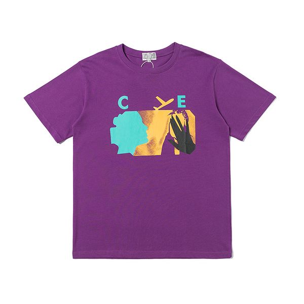 

20ss t-shirts japanese loose purple women men short sleeve tee trend t-shirt, White;black