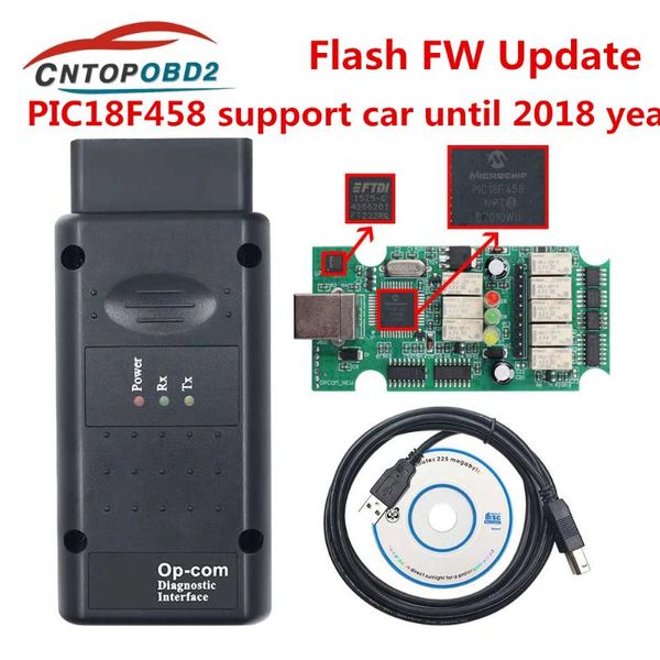 

opcom v1.95 op com 2020 for pic18f458 ftdi ft232rl chip can be flash update obd2 diagnostic tool can-bus code reader