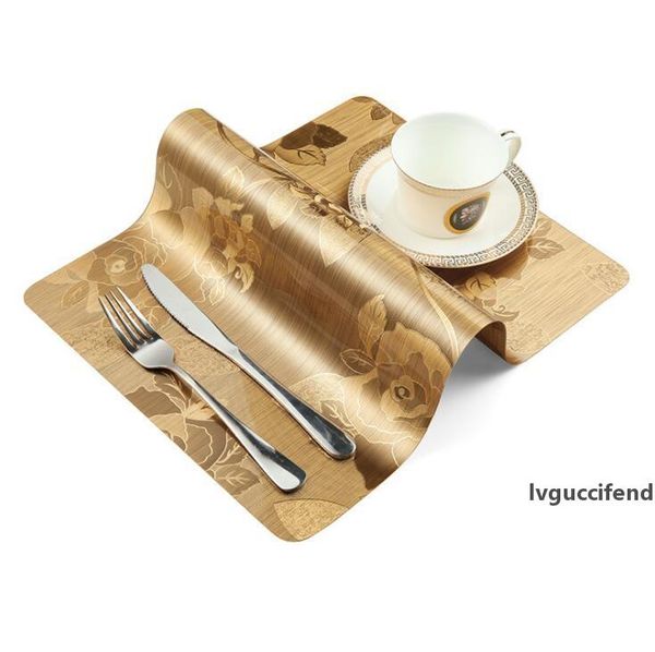 

pvc placemat kitchen dining table mats waterproof non slip steak pad anti-scalding insulation pads l restaurant home decor