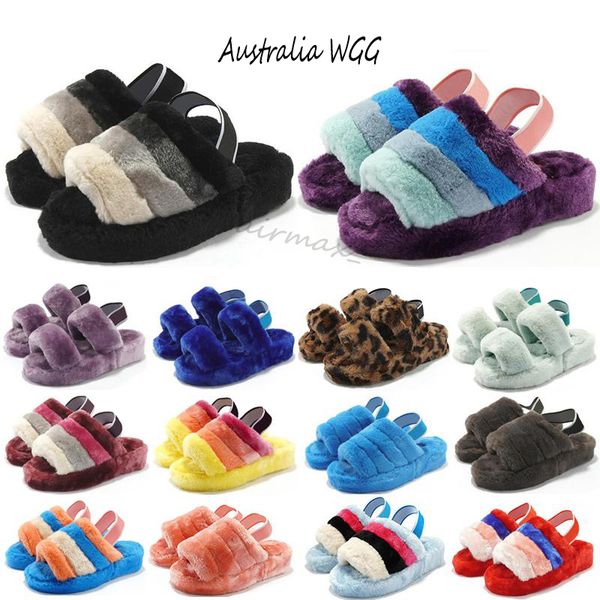 

2020 pantoufle women fluffy sandals slippers designer flip flops oh yeah casual and comfortable pantoufles de designer fashion hausschuhe, Black