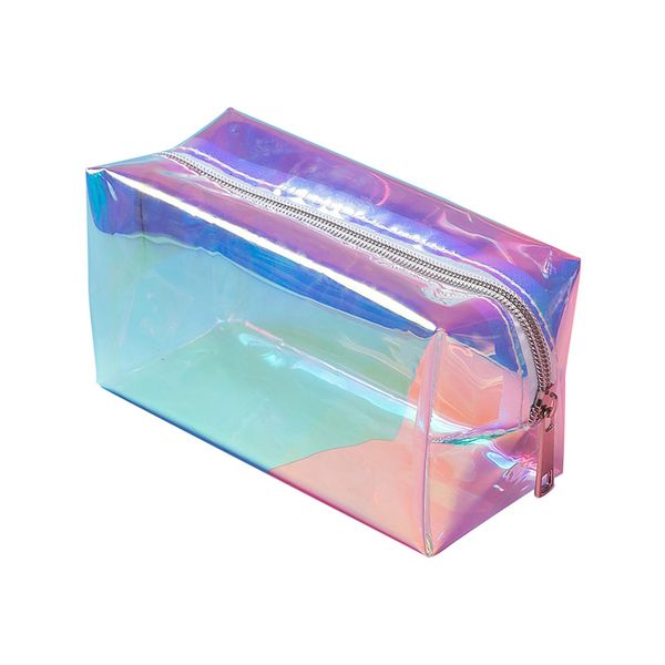 

holographic travel makeup bag toiletry bag makeup organizer for women makeup pouch laser zipper purse bag toiletry cases