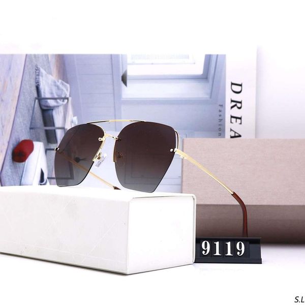 

mens sunglasses designer sunglasses man womens fashion goggle glasses uv400 d letter 9119 5 colors optional with box, White;black