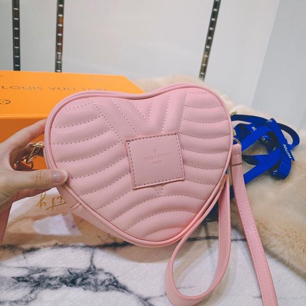 

new arrival womens leather zipper crossbody bags ladies shoulder bag clutches handbag luxury designer heart shaped bag