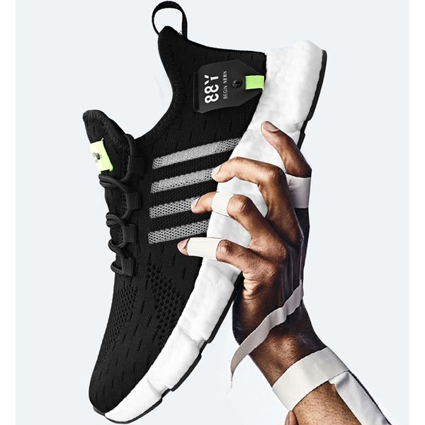 

spring and autumn men's shoes fashion men's casual shoes popcorn flying woven breathable sports and leisure md, Black