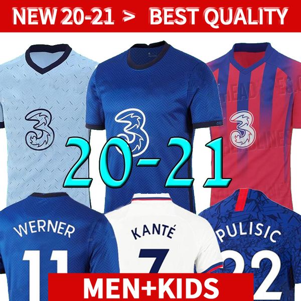 

thailand werner pulisic kante abraham mount ziyech soccer jersey 2019 2020 2021 camiseta de football kits shirt 19 20 21 men kids sets, Black;yellow