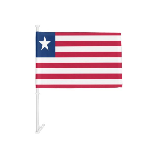 Окно автомобиля флаг Либерия, Национальный Висячие 30x45cm Цифровая печать полиэфирная ткань, Крытый использование, поддержка груза падения