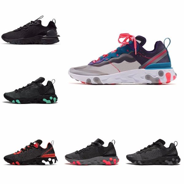 

new ashion react element running shoes fo men women light bone triple black royal solar team red mens trainers sports sneaker runner s#07321