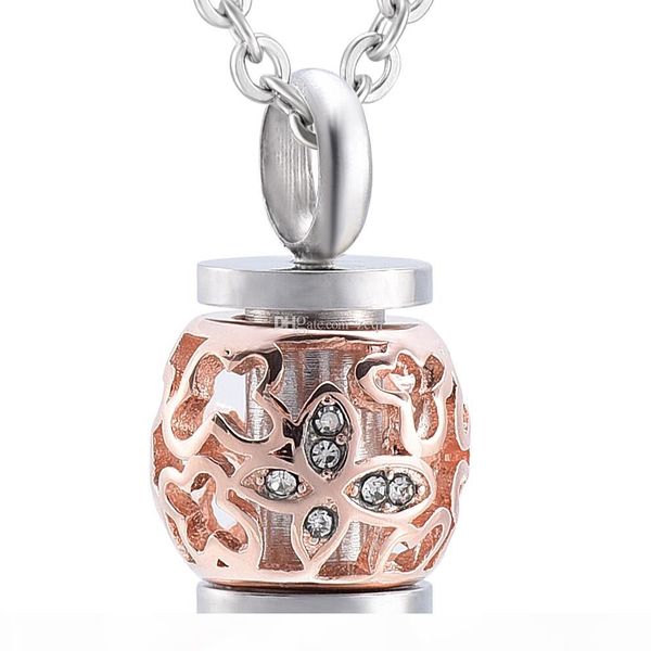 

ijd4563 crystal bone cremation jewelry for pet ash holder funeral jewelry for ashes memorial urn pendant neckalce keepsake jewelry, Silver