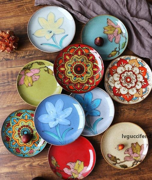 

underglaze colored hand-painted 6-inch plate restaurant snack plate wholesale