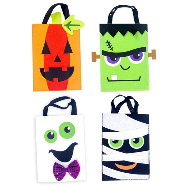 

дети trick конфеты мешок хэллоуин украшение tote ткань войлок портативной сумка для хранения призрачного фестиваля дети кошелька или жизнь к