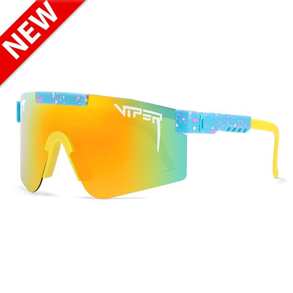 

double wide oversized mirrored sunglasses men sport polarized eyewear adjustable tr90 frame uv400 protection pit viper, White;black