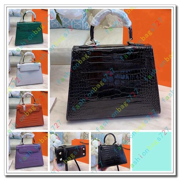 

designer shoulder bag purses wallet women wallets purses handbags patent leather crocodile pattern 25cm newset classic lady cross h191027