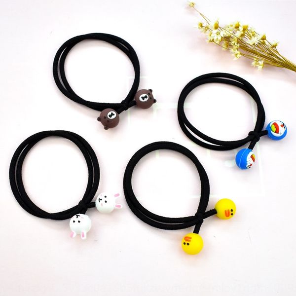 

korean style rubber accessories cartoon animal bear rabbit hair band girl hair rubber band small accessories, Slivery;white