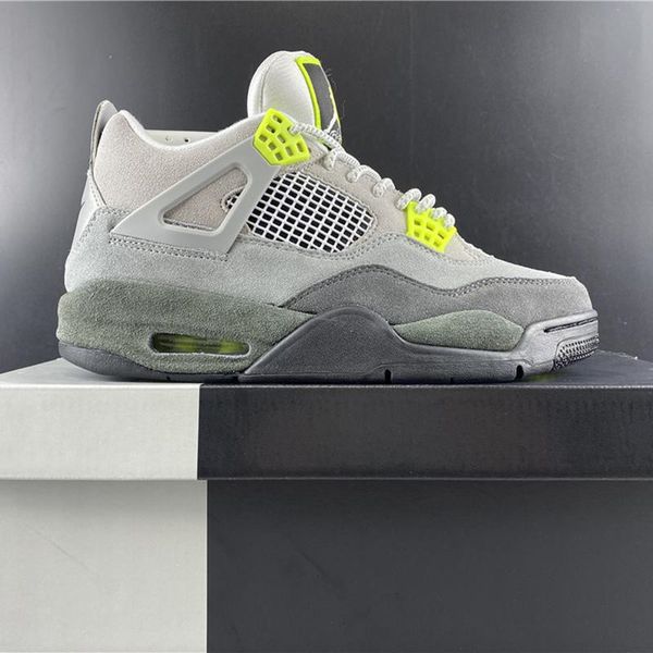 

4 se neon cool grey volt wolf grey anthracite basketball shoes men sneakersct5342-007 size 7-12