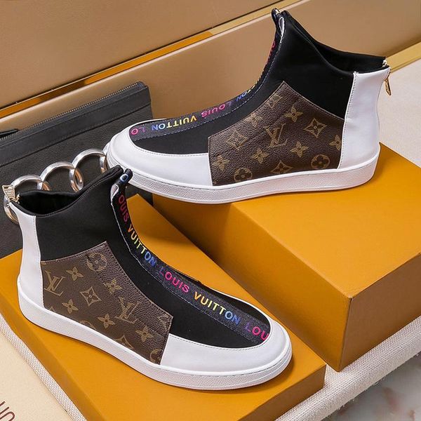 

fashion shoes boots zipper luxury plus size bottes hommes mens shoes casual chaussures pour hommes with original box warm winter fast ship, Black