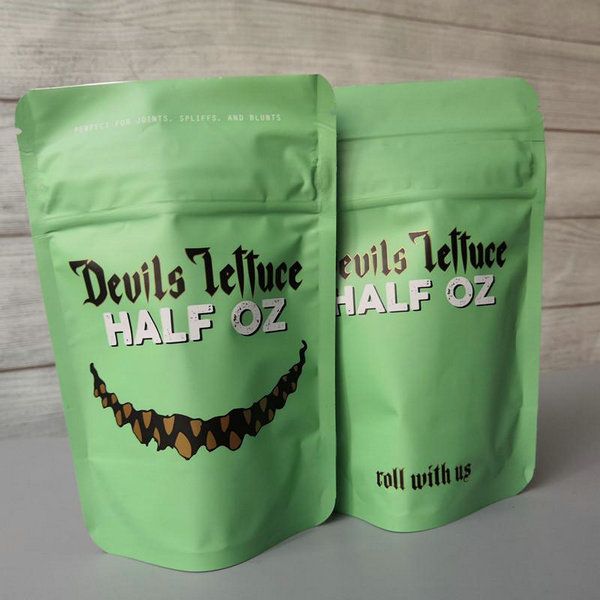 

devils lettuce half oz bagdevils lettuce 3.5 mylar half child proof pouch zip lock airtight child proof for dry herb packaging dhl