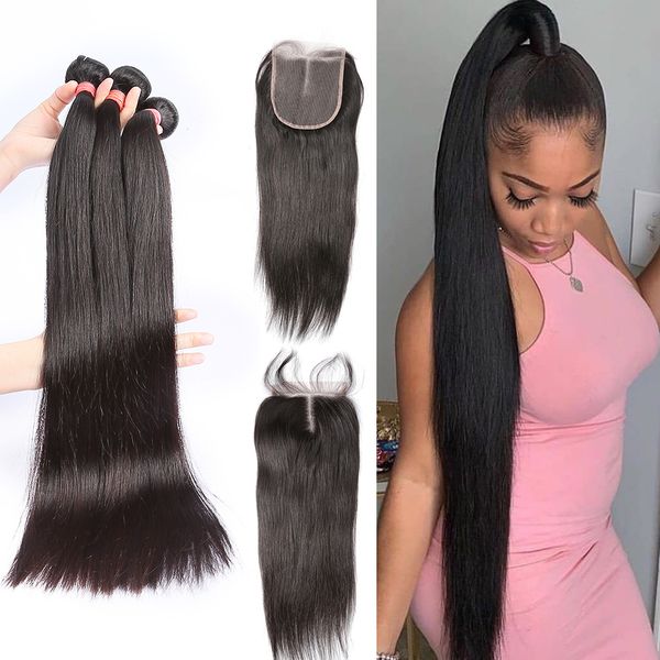 

straight hair bundles natural color 8-28 inch non remy hair can buy 3 or 4 bundles, Black