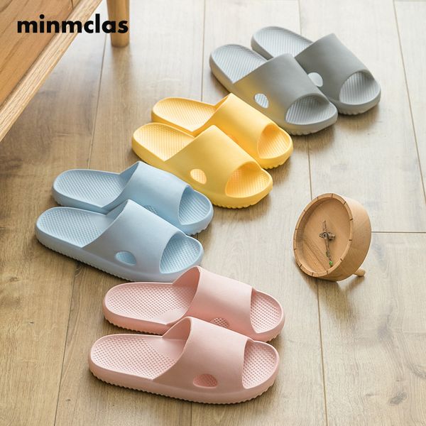 

minmclas new women indoor floor flat shoes summer non-slip bath home slippers female slipper comfortable zapatillas de hombre, Black