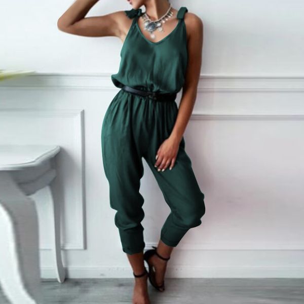 

zanzea 2020 stylish summer high waist overalls women's casual jumpsuits v neck rompers female solid playsuits plus size turnip, Black;white