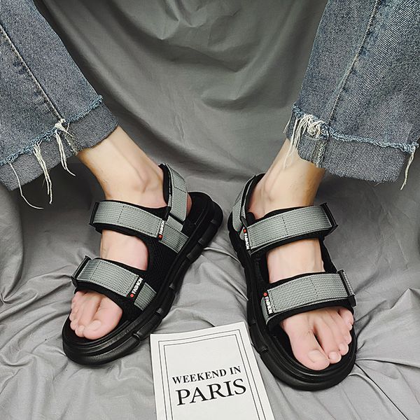 

men's sandals gladiators casual roman shoes men summer outdoor mens sandals comfortable lightweight sandalias hombre verano, Black