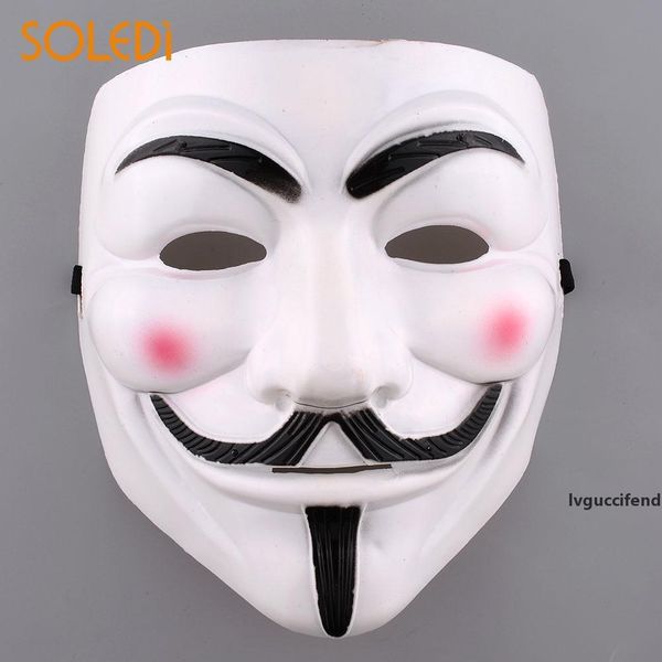 

vendetta halloween cosplay fancy dressing v mask guy fawkes makeup white/yellow
