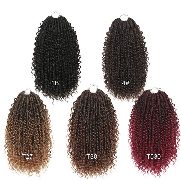 

18" goddess locs crochet hair extensions synthetic twist braids hair locks crochet braids for women strands crochete hooks as gift drop, Black
