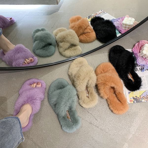 

обувь для девочек тапочки повседневный фур шлепанцы слайды slipers женщин lady soft luxury плюшевые rubber 2020 flat basic с мехом, Black
