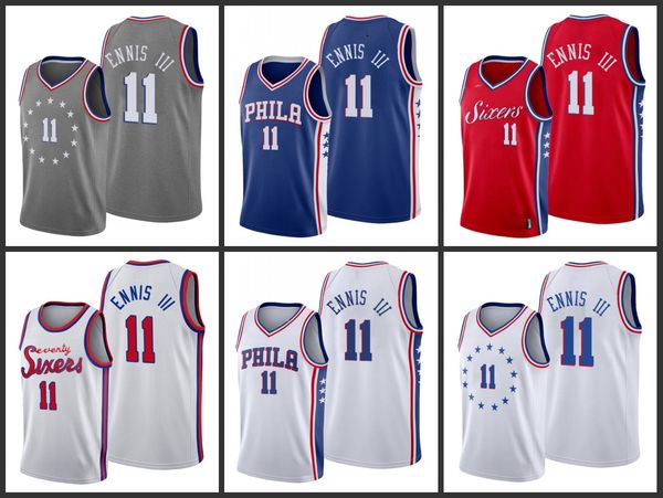 

philadelphia 76ers james ennis iii men city basketball jersey, Black