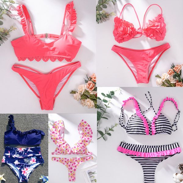 

lace bikinis 2020 mujer swimwear polyester women swimsuit push up biquinis feminino bathing suit brazilian bikini set, White;black