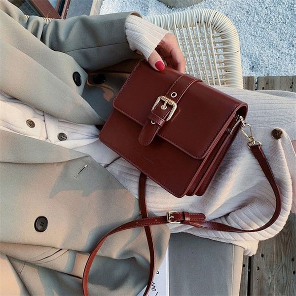 

дизайн мода женская сумка модно простой дикий ретро сплошной цвет случайный один плеча небольшой мешок бесплатную доставку